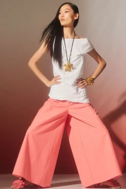 Tech Cotton Taffeta Palazzo Pants