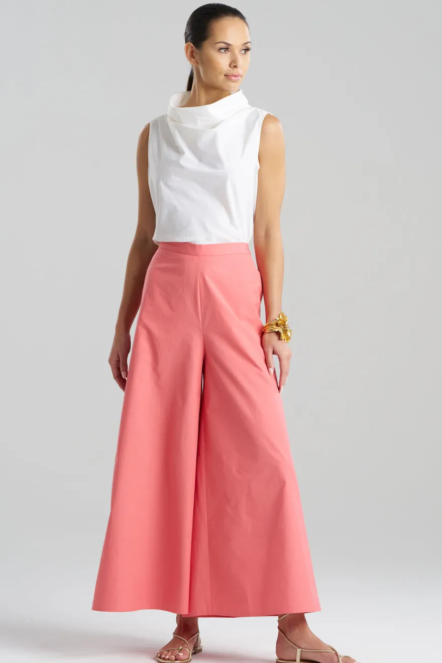 Tech Cotton Taffeta Palazzo Pants