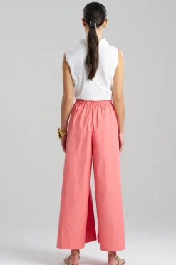 Tech Cotton Taffeta Palazzo Pants