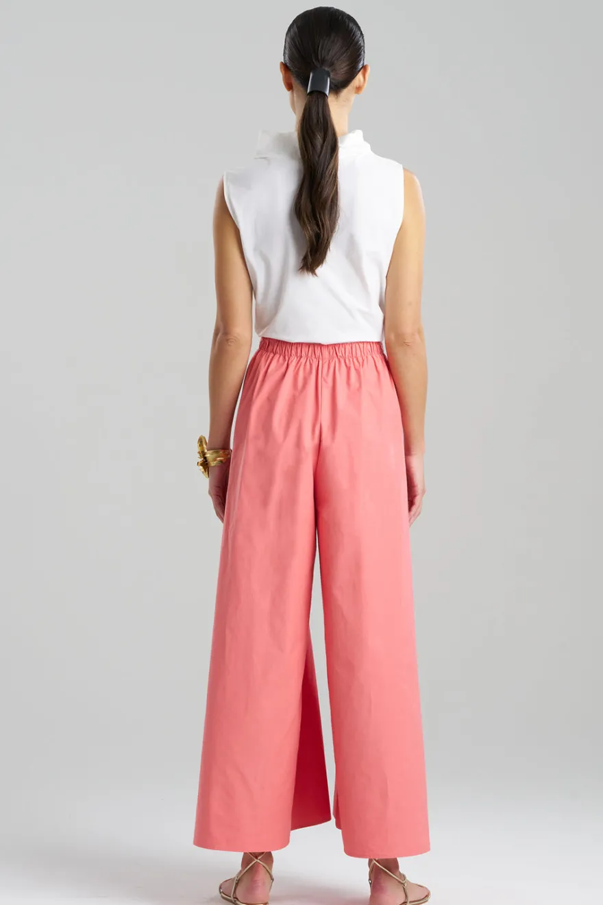 Tech Cotton Taffeta Palazzo Pants