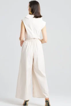 Tech Cotton Taffeta Palazzo Pants