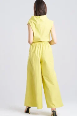 Tech Cotton Taffeta Palazzo Pants