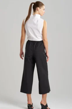 Tech Cotton Taffeta Pull Over Cropped Pants