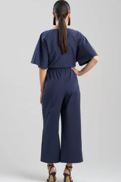 Tech Cotton Taffeta Pull Over Cropped Pants