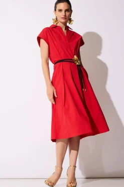Tech Cotton Taffeta Shirtdress
