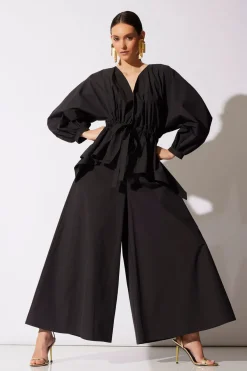 Tech Cotton Taffeta Voluminous Sleeve Jacket