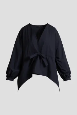 Tech Cotton Taffeta Voluminous Sleeve Jacket