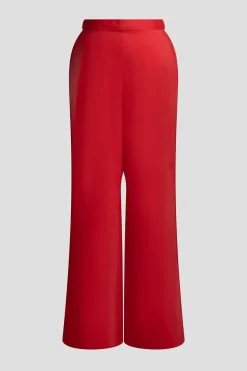 Tech Cotton Taffeta Wide Pull On Pants