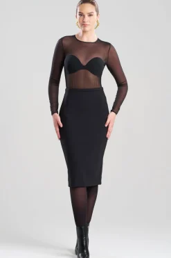 Techno Crepe Pencil Skirt