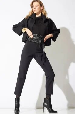 Techno Crepe Side Zip Ankle Pants