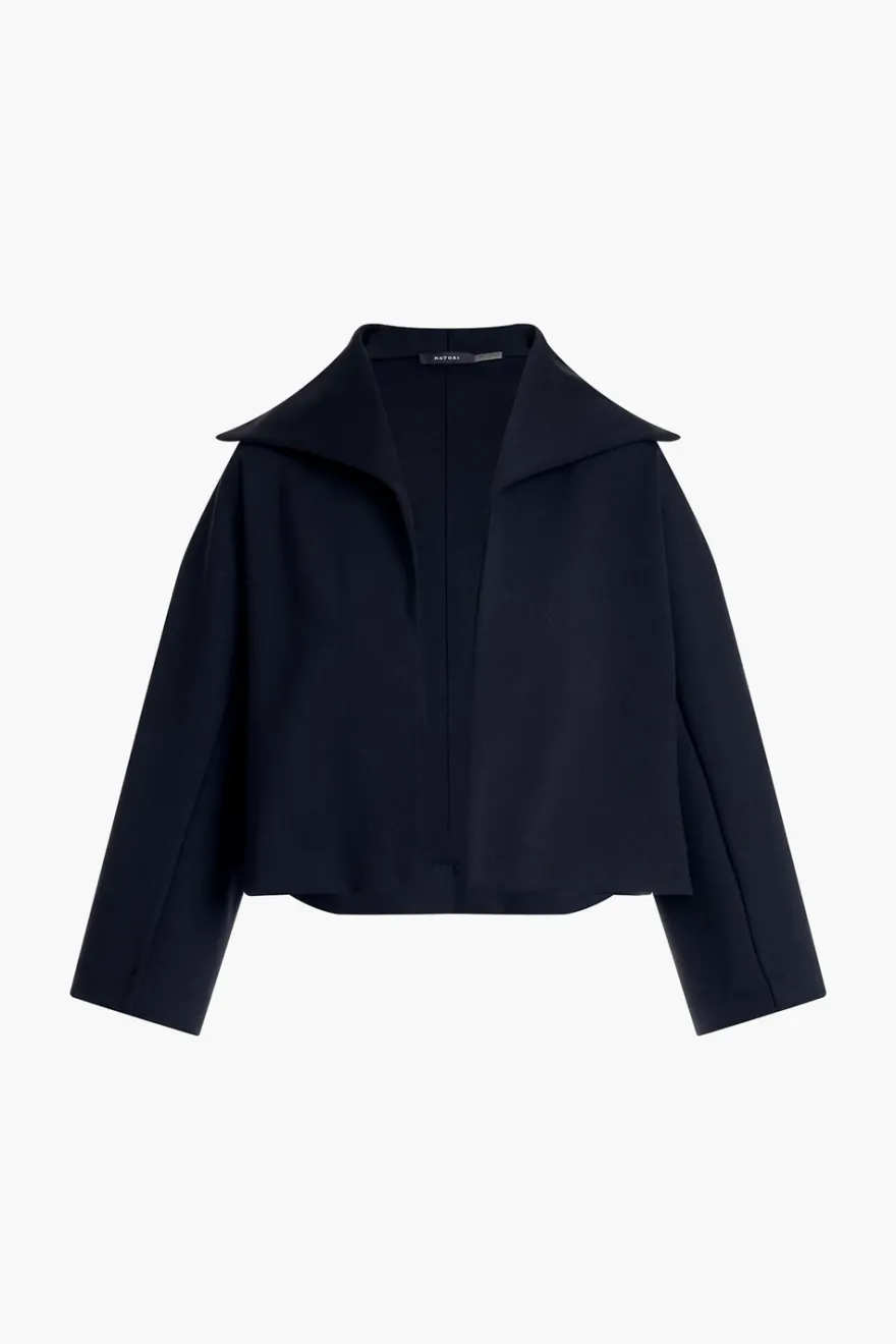 Techno Crepe Stand Collar Jacket