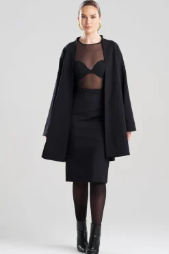 Techno Crepe Trapeze Coat