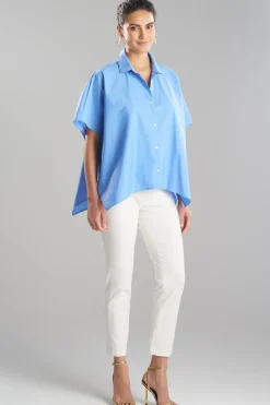 Techno Poplin Button Down Caftan Shirt