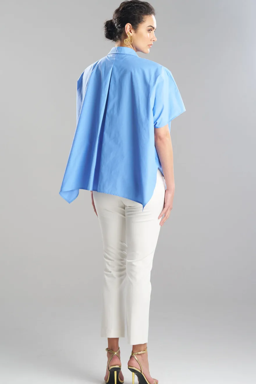 Techno Poplin Button Down Caftan Shirt