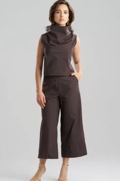 Techno Poplin Cowl Top