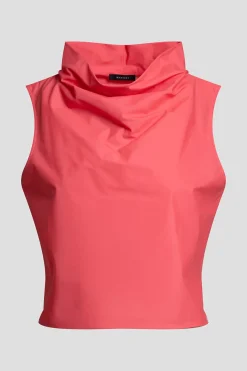 Techno Poplin Cowl Top