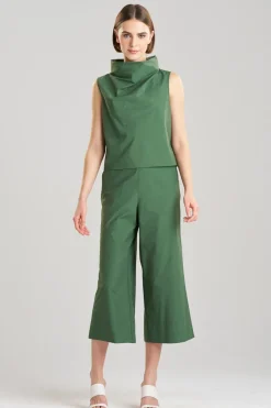 Techno Poplin Cowl Top