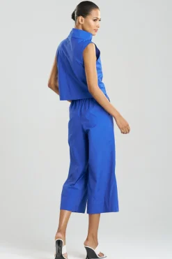 Techno Poplin Cowl Top