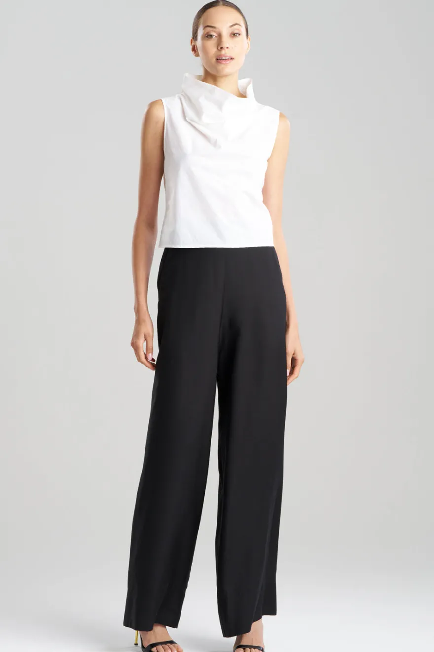 Techno Poplin Cowl Top
