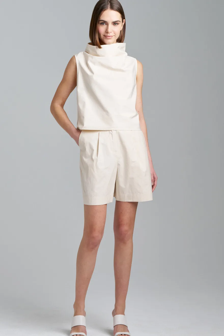 Techno Poplin Cowl Top