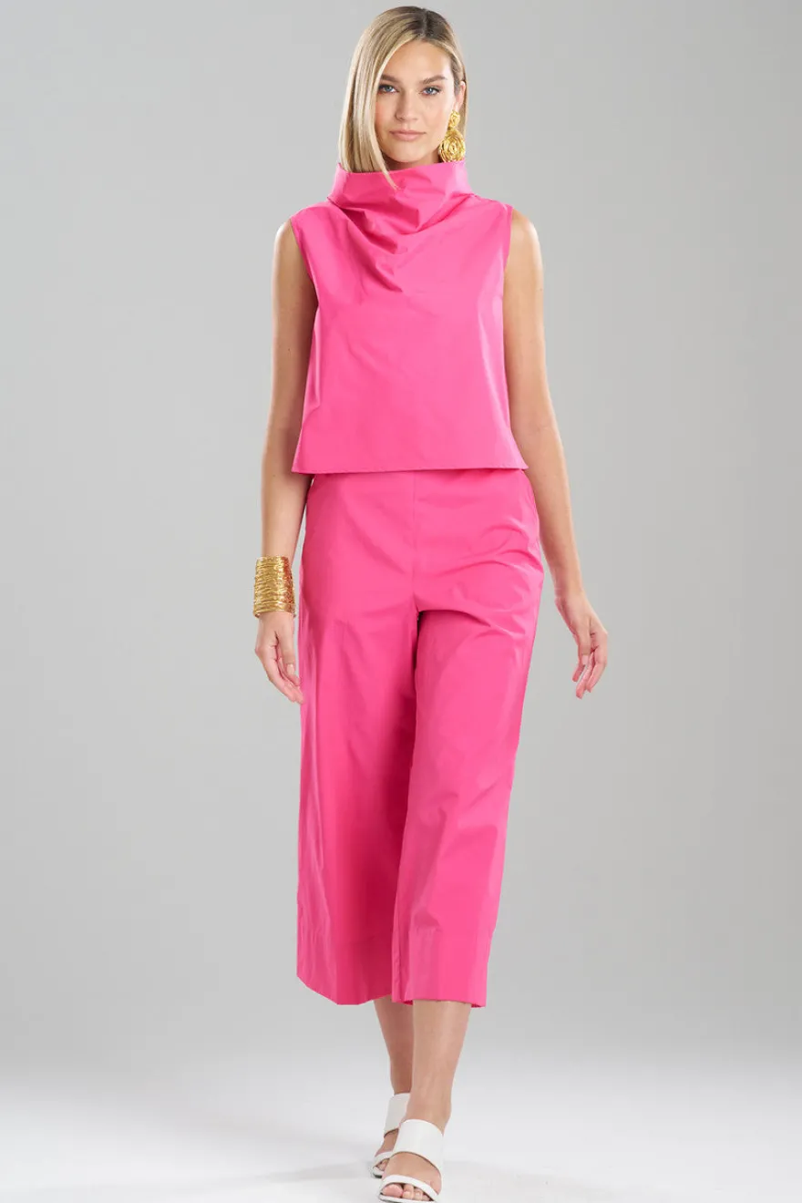 Techno Poplin Cowl Top