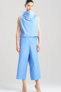 Techno Poplin Cowl Top