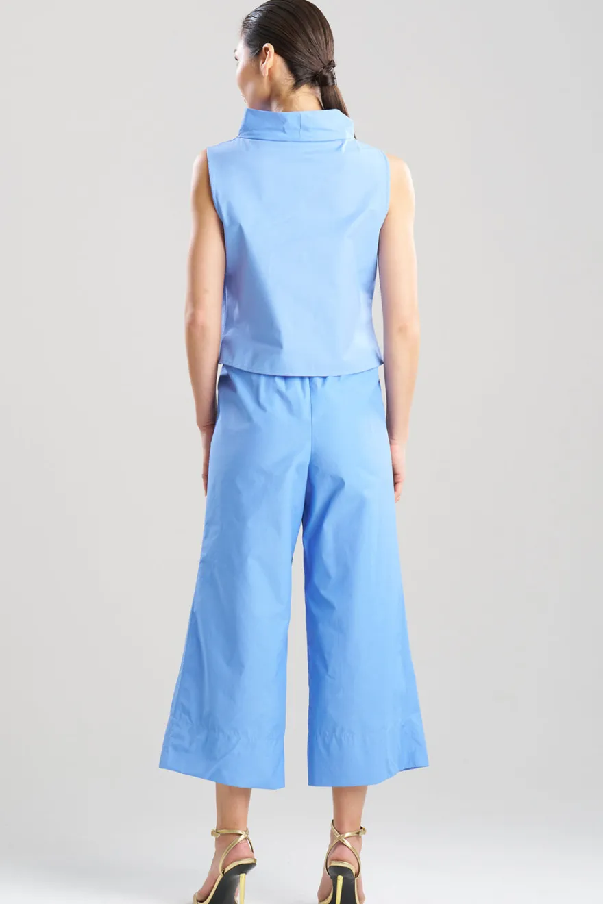 Techno Poplin Cowl Top