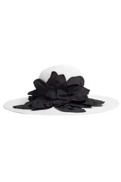 Techno Poplin Cut-Out 3D Applique Straw Hat