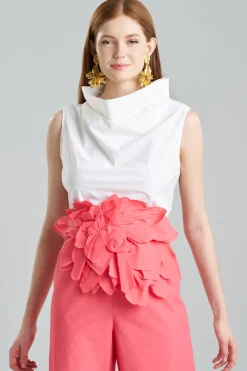 Techno Poplin Embroidered Obi Belt