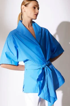 Techno Poplin Wrap Top