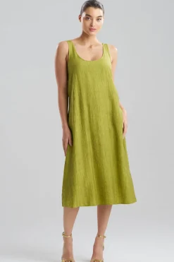 Terra Foil Crinkle Scoop Neck Slip Dress