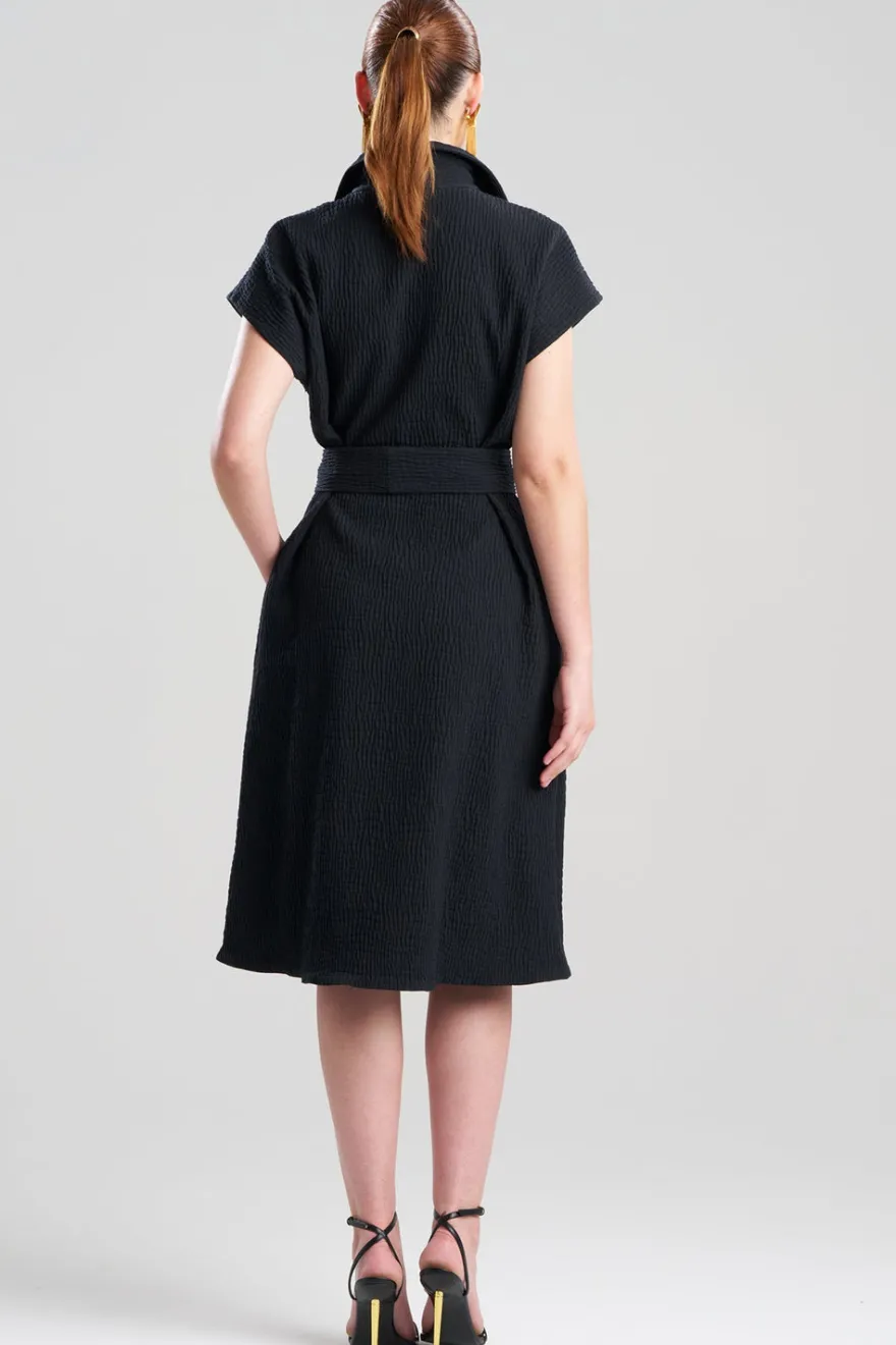 Textured Cotton Jacquard Shirtdress