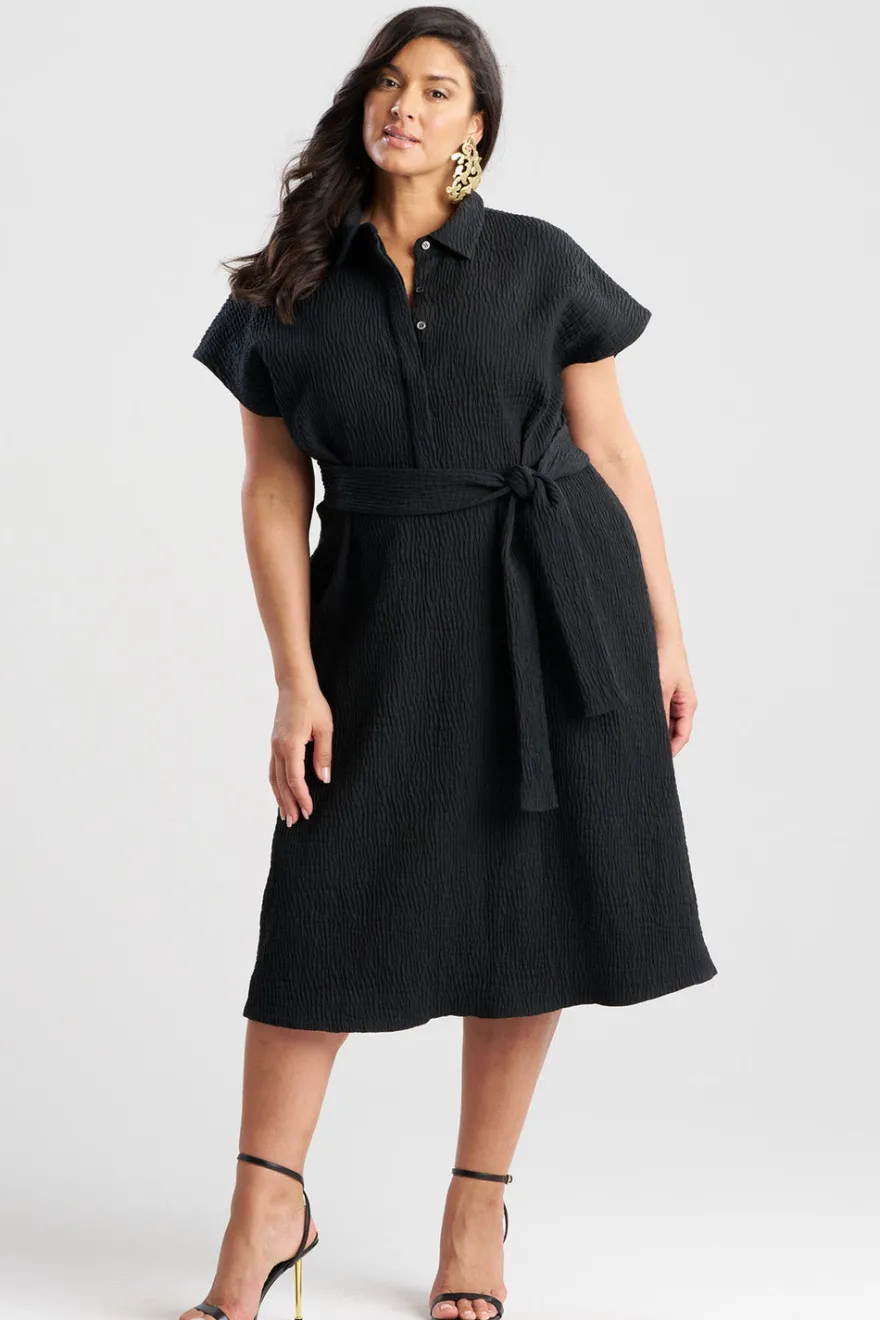 Textured Cotton Jacquard Shirtdress