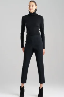 Textured Cotton Jacquard Ankle Pants
