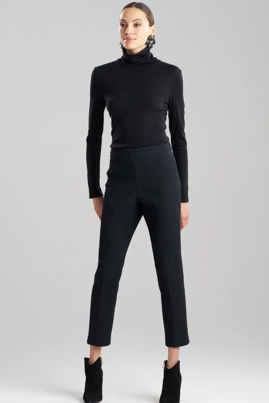 Textured Cotton Jacquard Ankle Pants