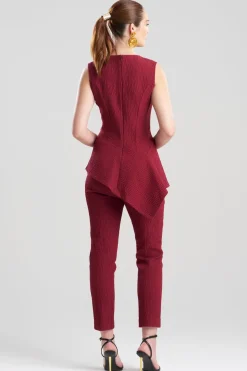Textured Cotton Jacquard Asymmetric Top