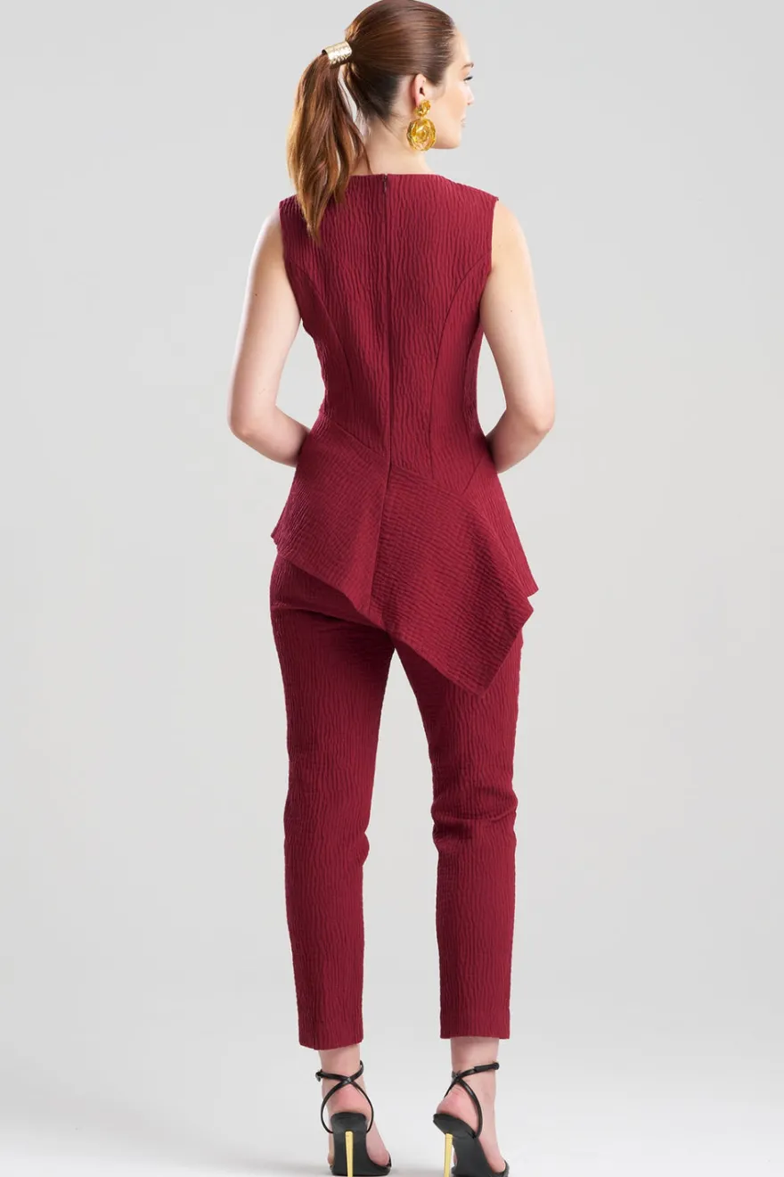 Textured Cotton Jacquard Asymmetric Top