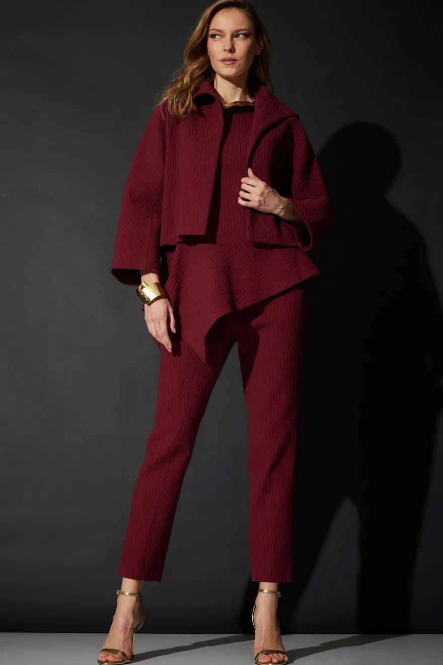 Textured Cotton Jacquard Stand Collar Jacket