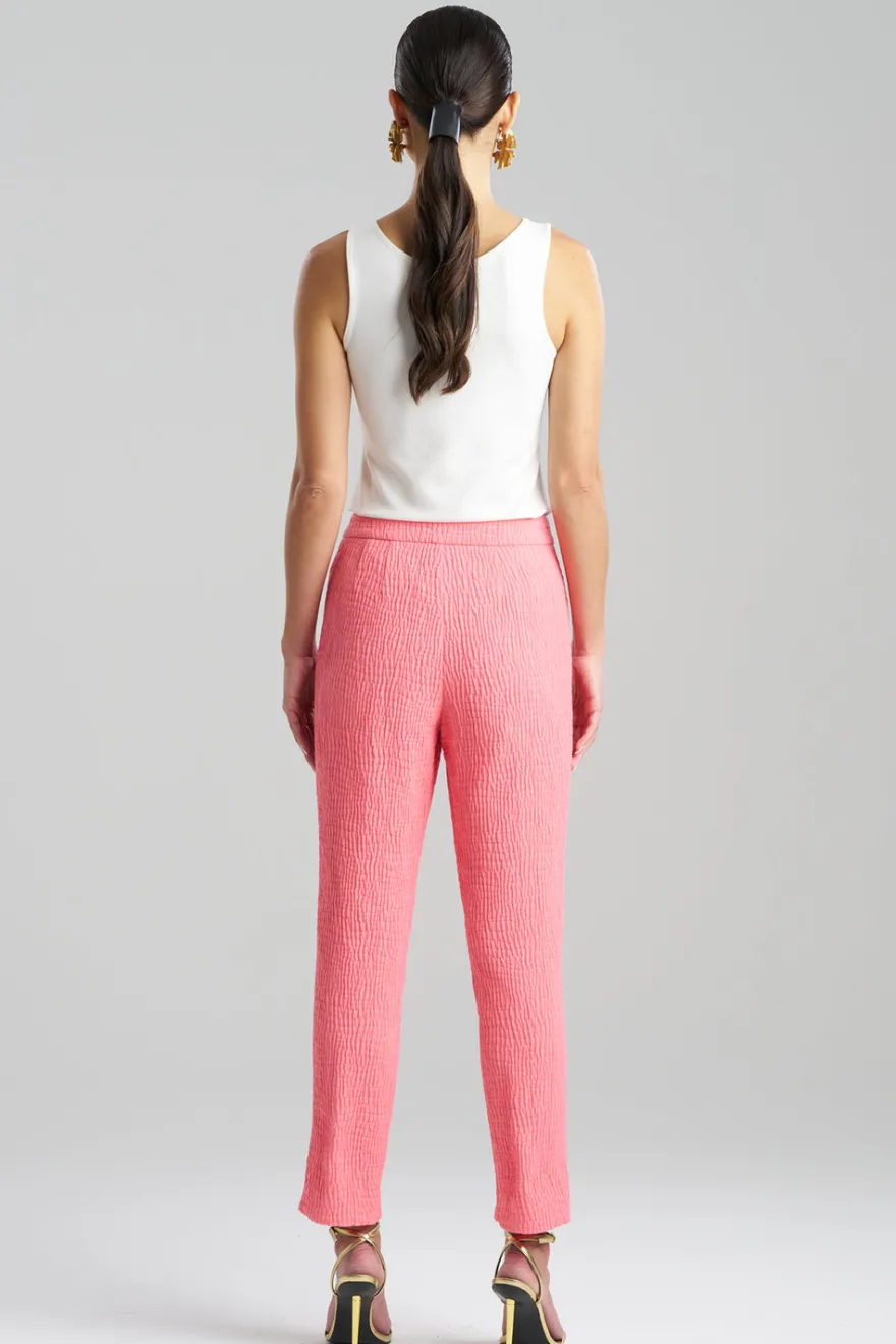 Textured Cotton Jacquard Ankle Pants