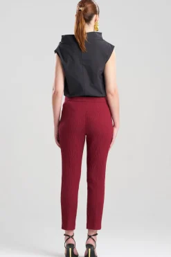 Textured Cotton Jacquard Ankle Pants