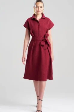 Textured Cotton Jacquard Shirtdress