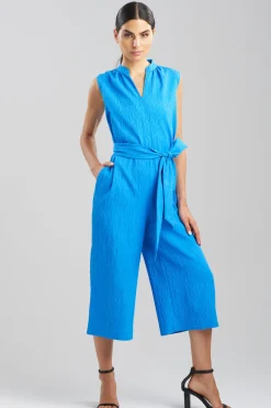 Textured Jacquard Mandarin Jumpsuit