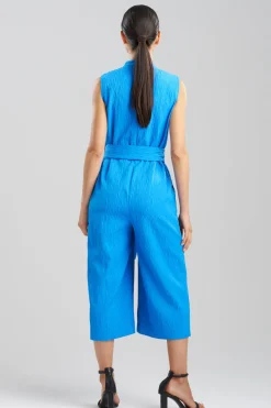 Textured Jacquard Mandarin Jumpsuit