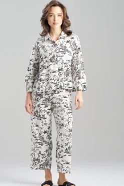 Toile Cotton Sateen Notch PJ Set