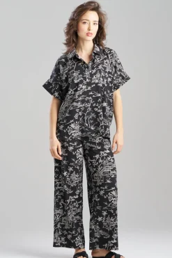 Toile Printed Satin Top