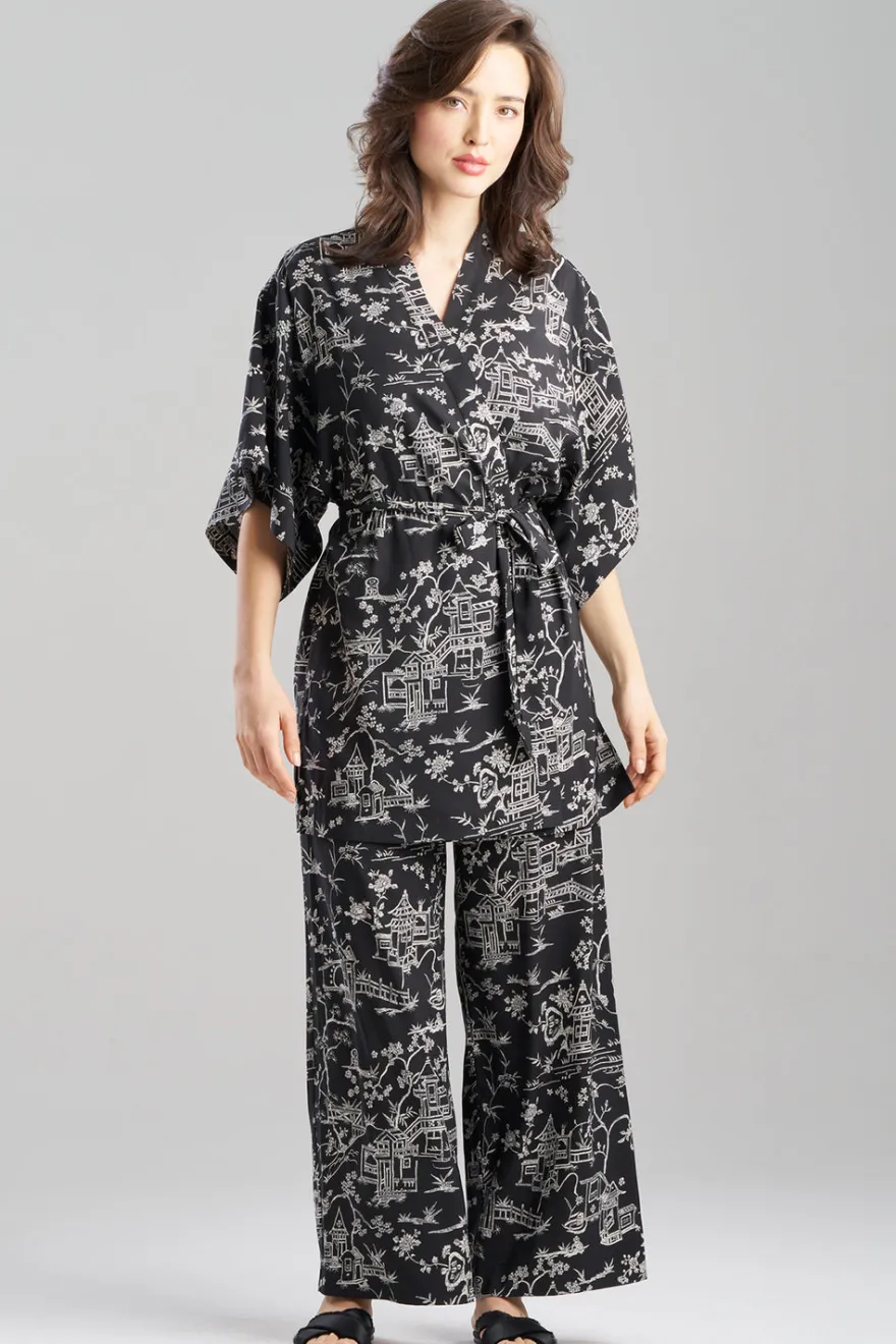 Toile Printed Satin Wrap