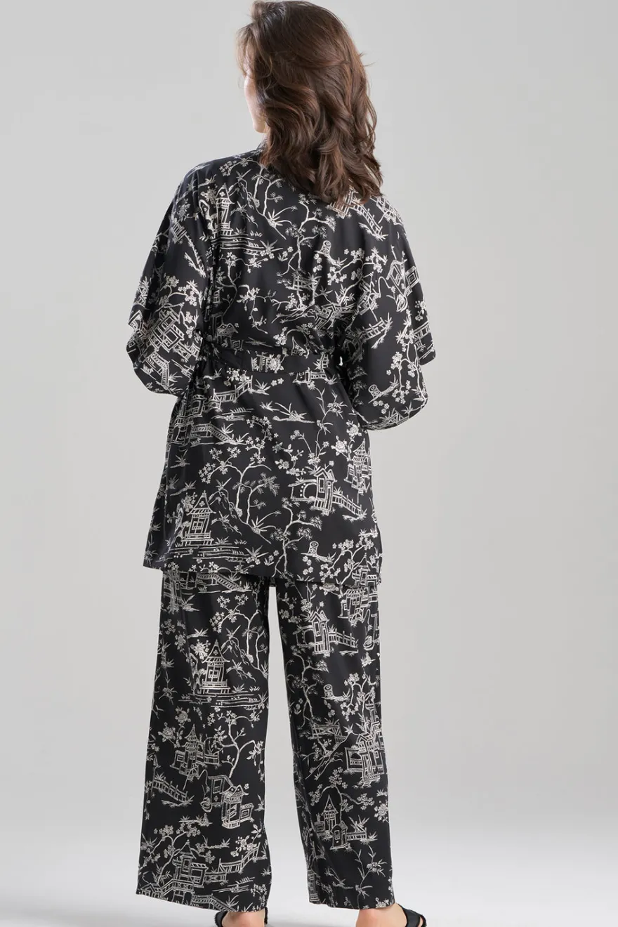 Toile Printed Satin Wrap