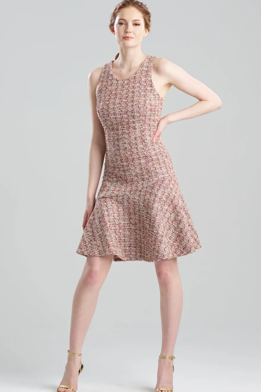 Tweed Sleeveless Flounce Dress