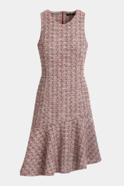 Tweed Sleeveless Flounce Dress