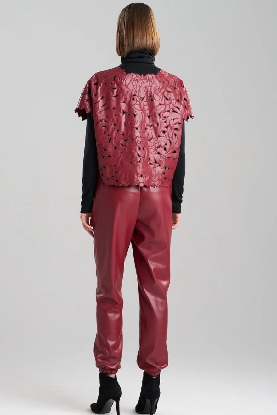 Vegan Luxe Lambskin Cut Out Top